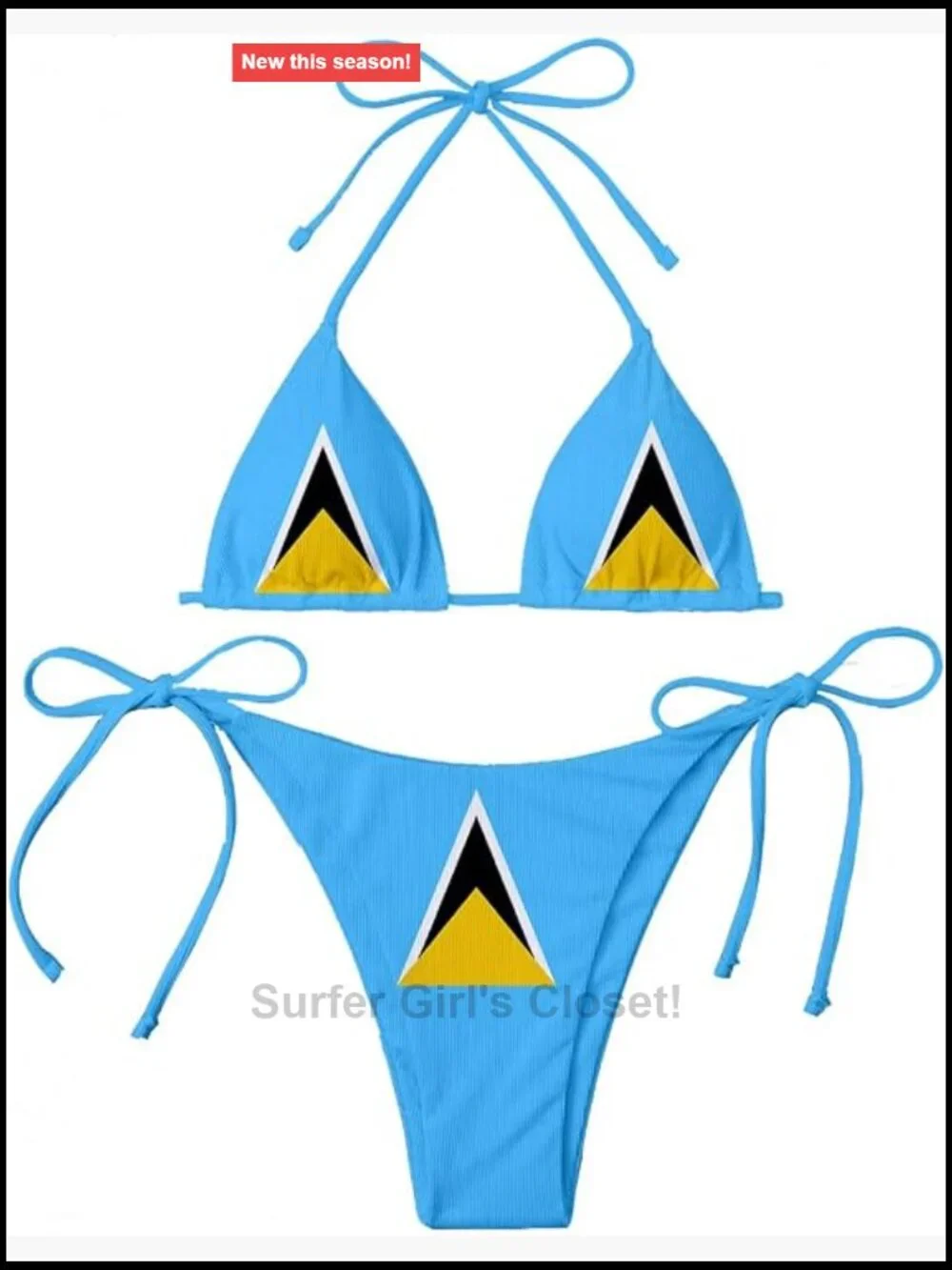 Two-Piece Bikini Set with Adjustable Straps Removable Padding High Waist